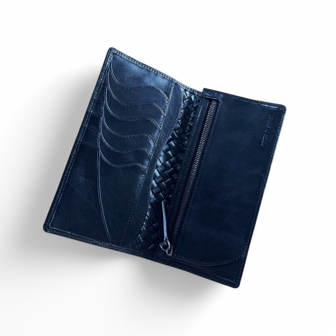 BASIC long wallet BLACK - 皮夹/钱包 - 真皮 黑色