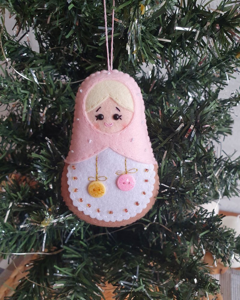 Matryoshka Christmas ornaments, Christmas toy matryoshka, Russian doll - 玩偶/公仔 - 环保材料 