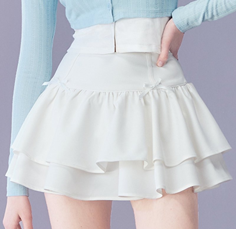 法式优雅 黑色蝴蝶结甜美百褶裙a字裙子 - 裙子 - 其他材质 多色