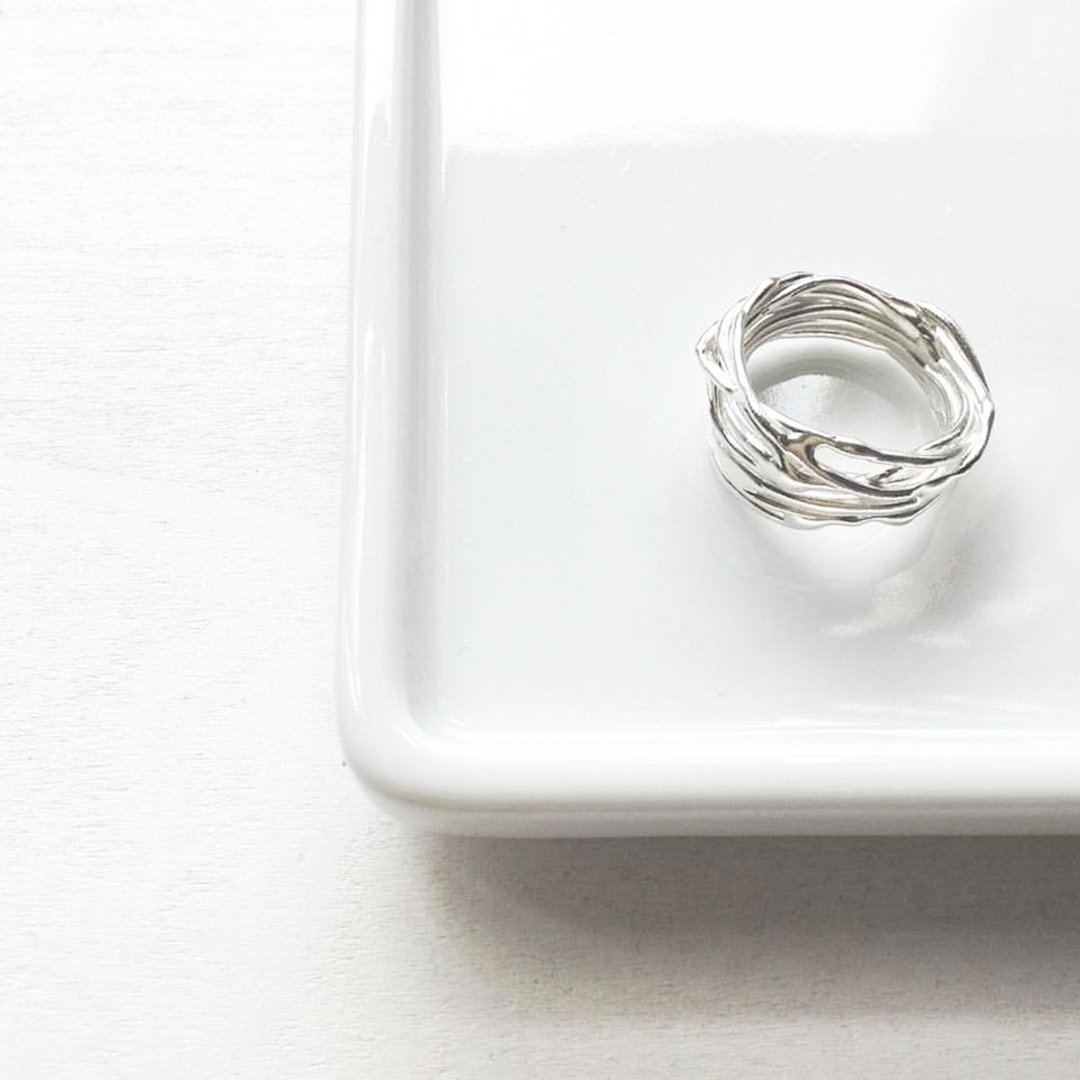 ▪ Fluid Ring ▪ 水纹纯银戒指 ▪ Be water Collection - 戒指 - 其他金属 