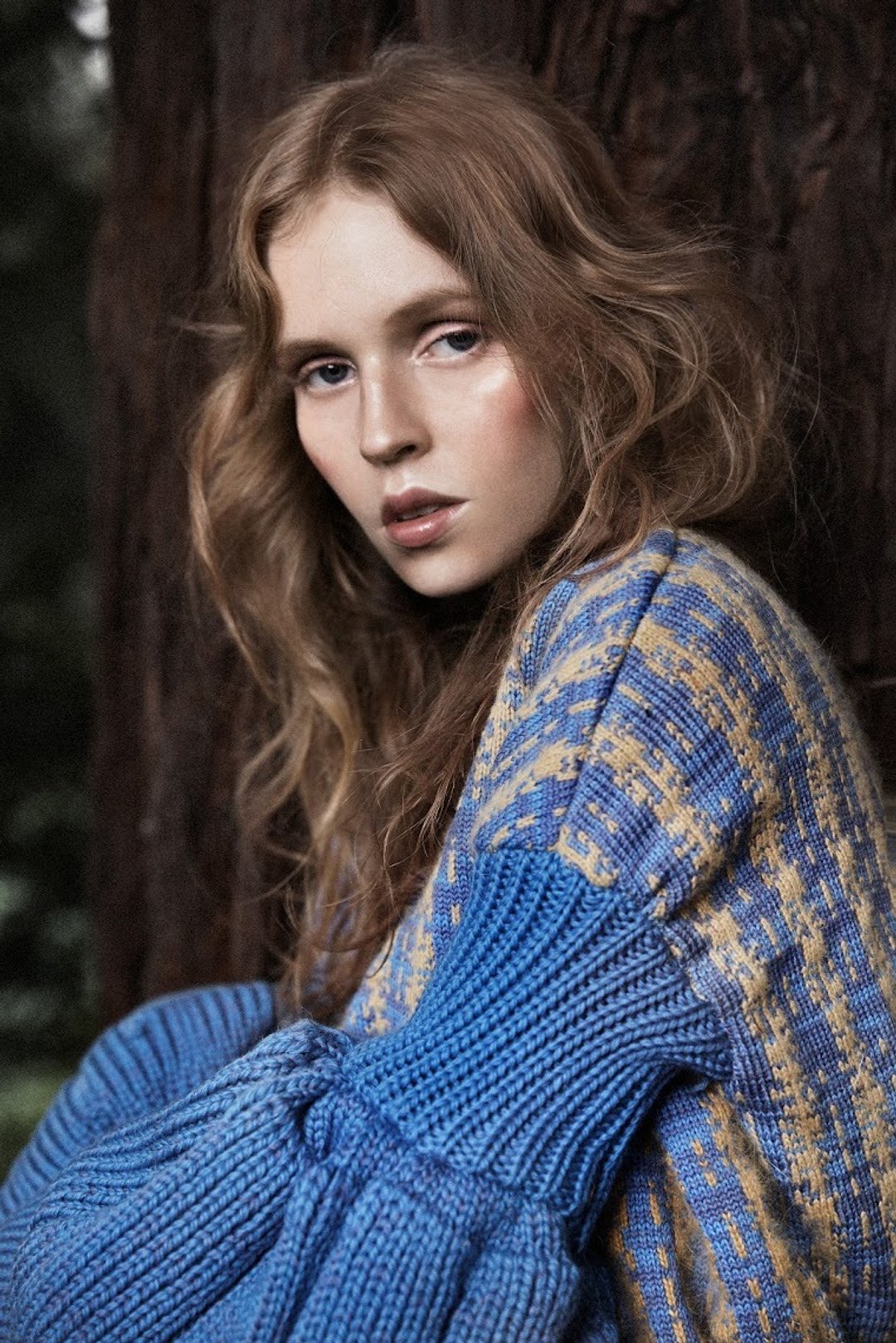 Blue “twins” sweater - 女装针织衫/毛衣 - 其他材质 蓝色