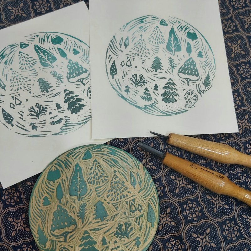 【圣诞礼物】Christmas tree - 木刻版画/手工印刷 - 海报/装饰画/版画 - 纸 白色