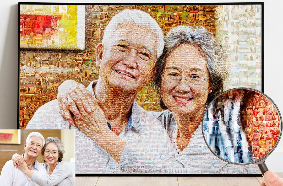 Photomosaic - 婚礼打印婚礼拼贴艺术打印个性化婚礼照片 - 海报/装饰画/版画 - 其他材质 