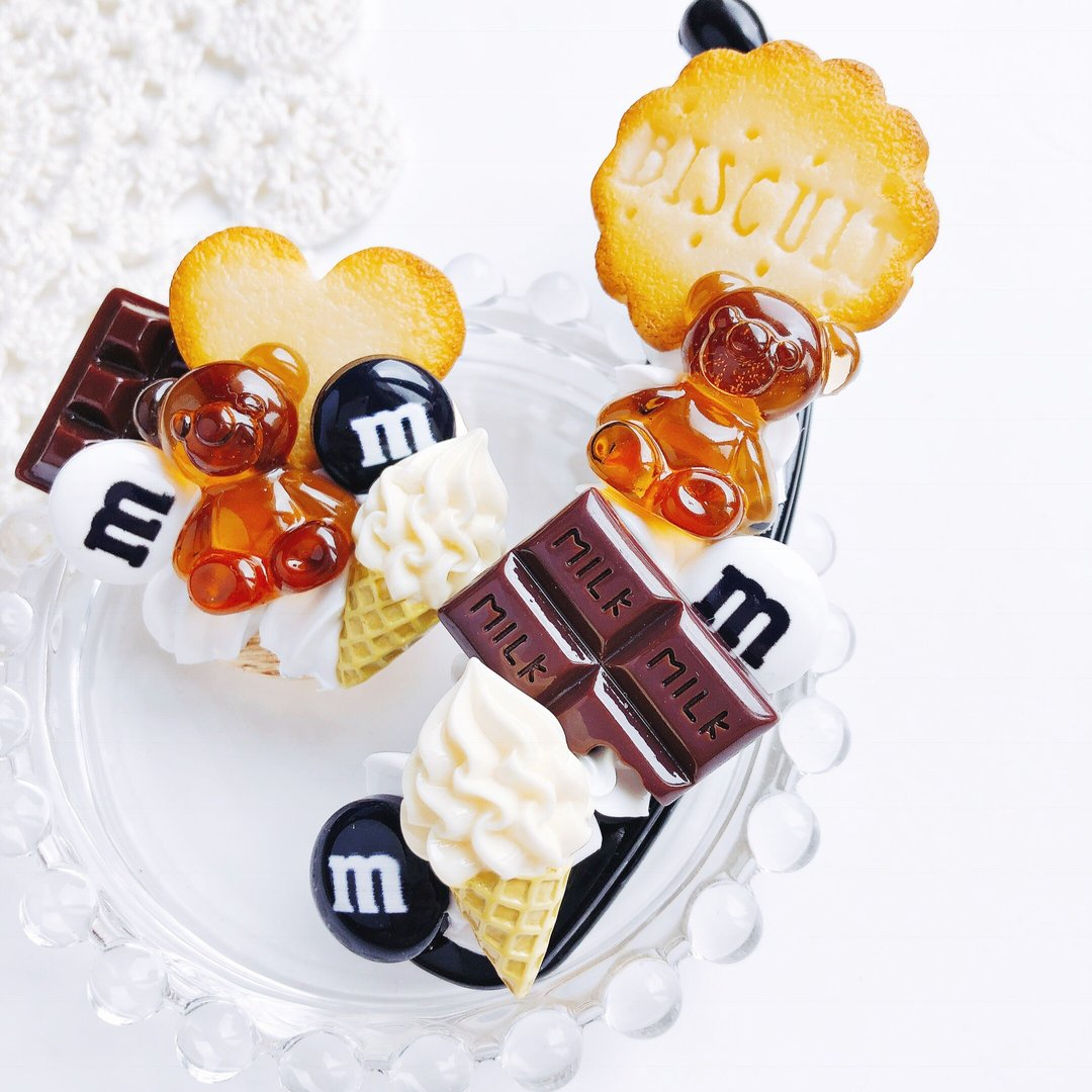 Sweets banana clip  sweets deco fake sweets - 发饰 - 粘土 黑色