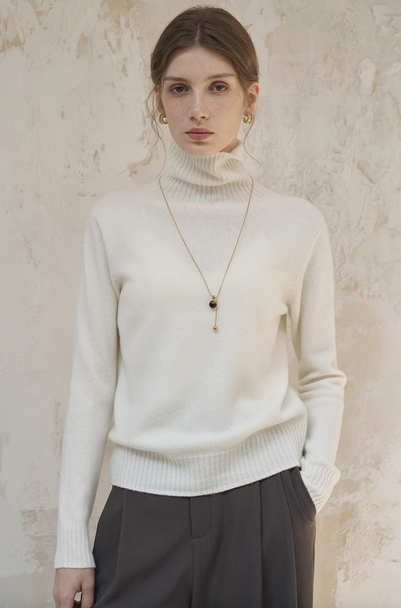 法式极简 全羊毛高领针织衫上衣 无缝一体 - 女装针织衫/毛衣 - 其他材质 多色