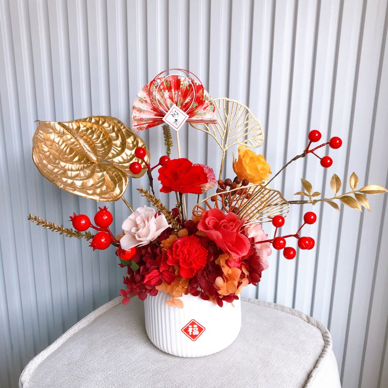 开幕桌花。开幕花礼。新年花礼。乔迁花礼。桌花。入厝花礼。永生 - 干燥花/捧花 - 植物．花 多色