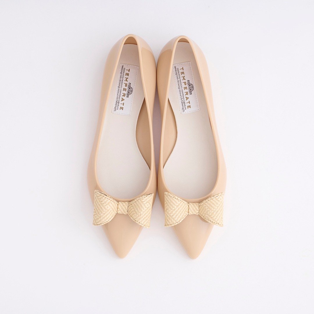 MILLA (NUDE) PVC POINTED TOE FLAT pointed toe pumps - 雨鞋/雨靴 - 防水材质 