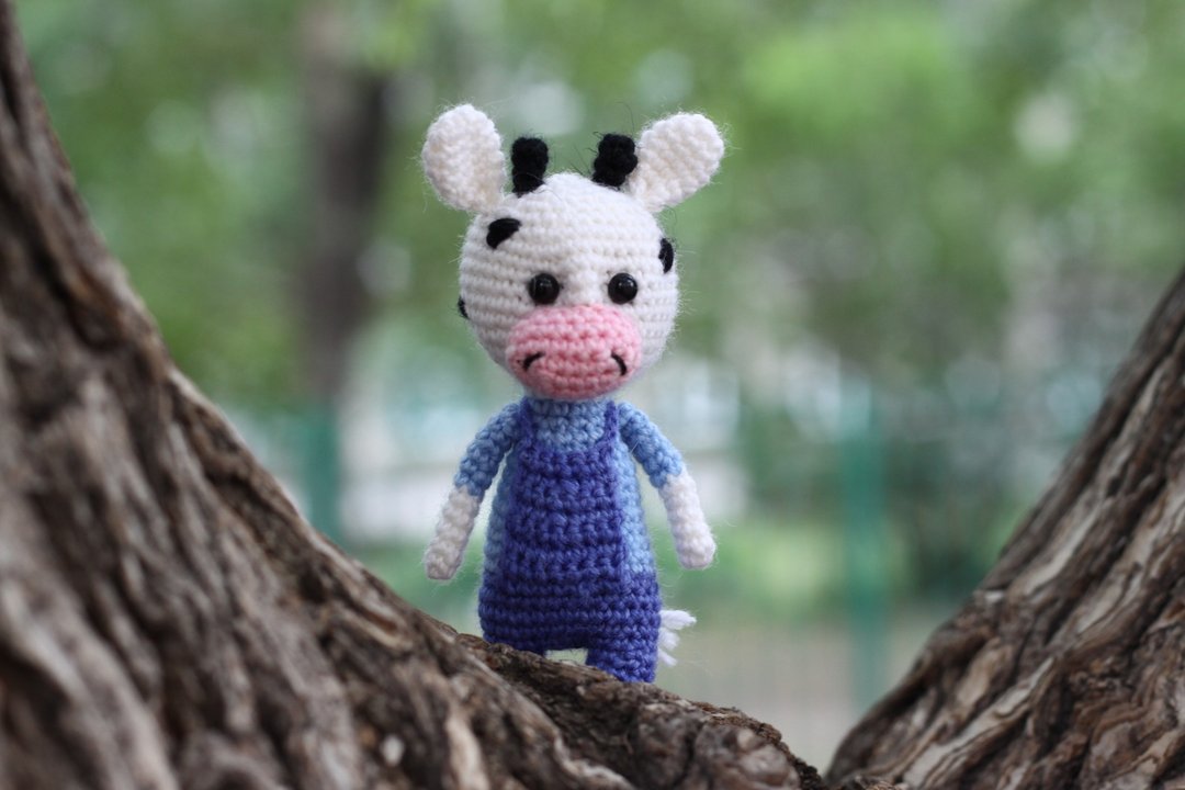 Crochet cow Stuffed toy, Crochet bull, cow toy, knitted bull, Cute plush cow - 玩具/玩偶 - 羊毛 