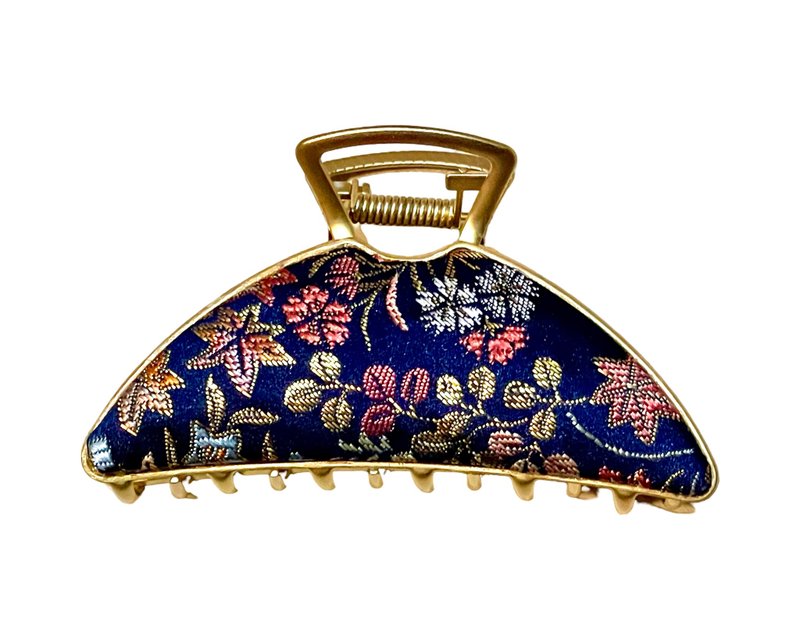 夜华花韵 织锦缎大抓夹 香蕉夹 鲨鱼夹 发束 发夹 弹簧夹 - 发饰 - 丝．绢 蓝色