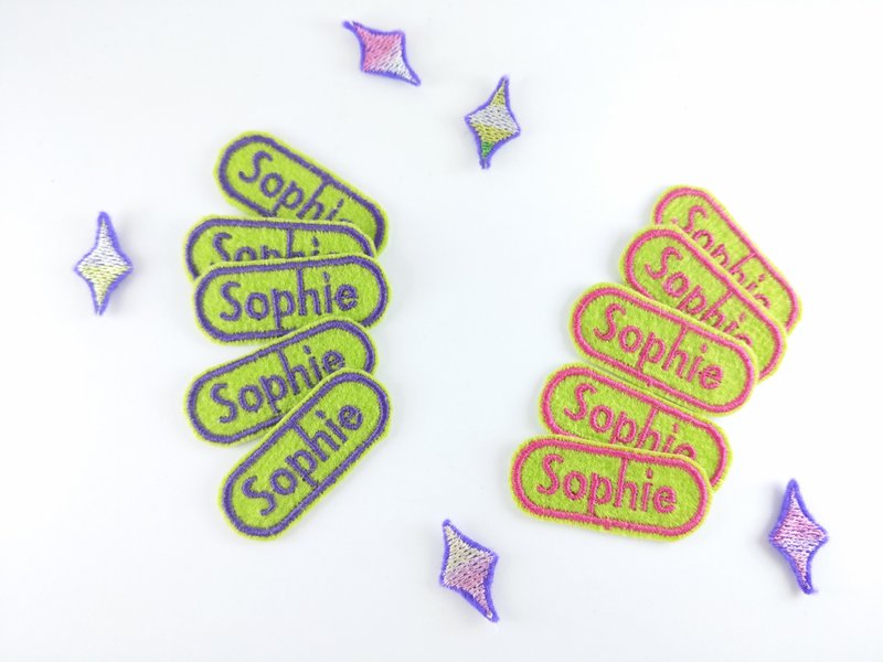 1片-客制 定制定做刺绣 补丁 名字贴 刺绣  姓名贴布 字条 英语 - 其他 - 其他材质 绿色