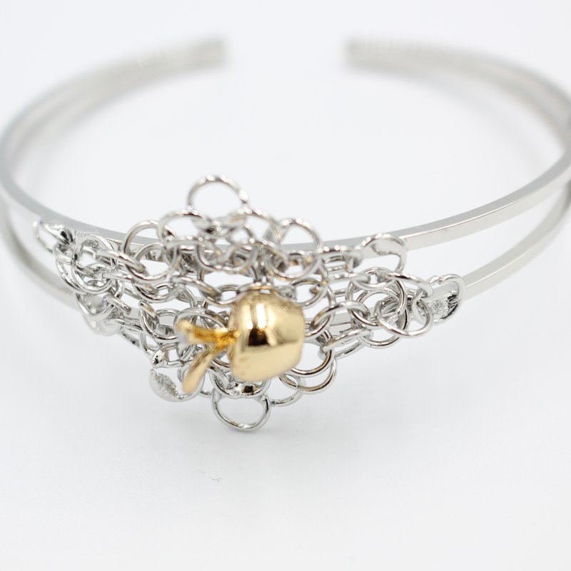 金苹果落在银网里_手环_金苹果系列 - 手链/手环 - 铜/黄铜 