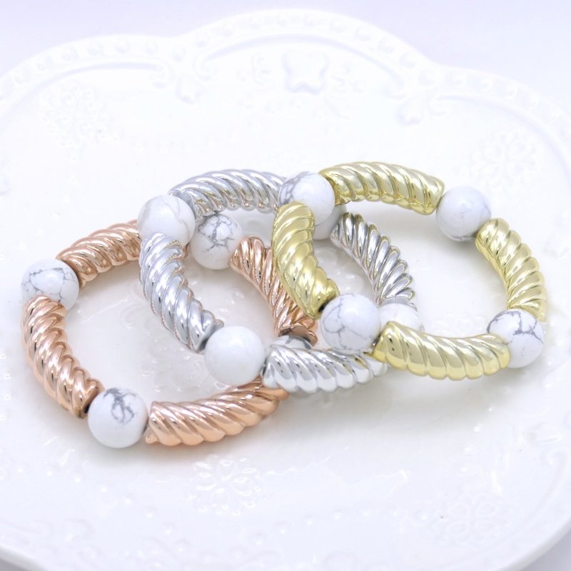 欧美风夸张金属光面手镯 - 手链/手环 - 其他材质 