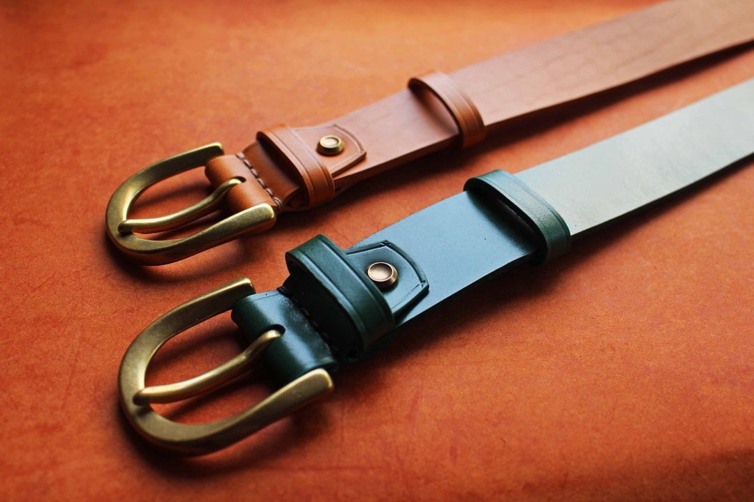 【VULCAN Belt  35mm 古着复古皮带】英国马疆革 意大利植鞣革 - 皮带/腰带 - 真皮 咖啡色
