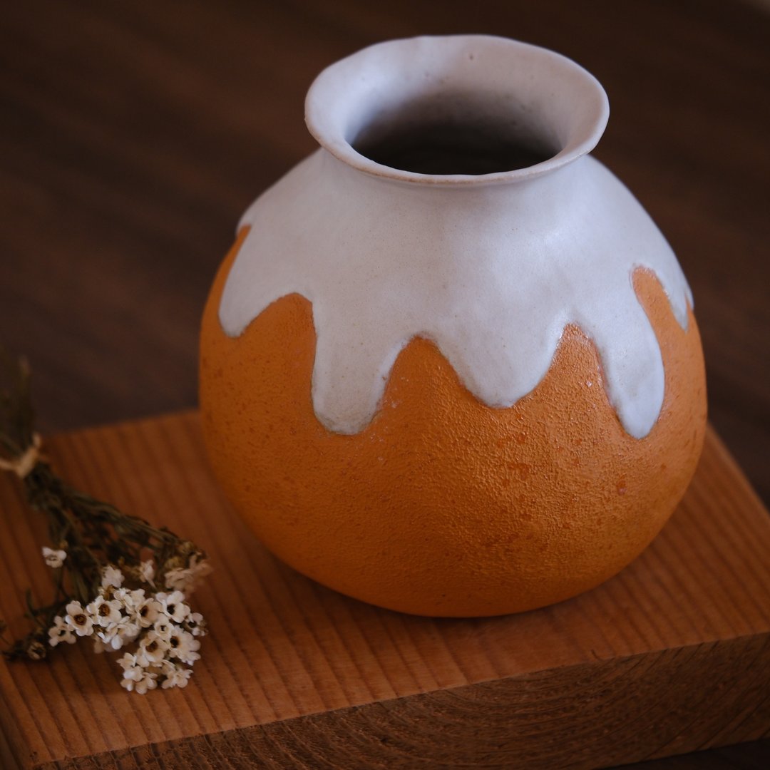 手捏陶器/花瓶/摆件 - 花瓶/陶器 - 陶 白色
