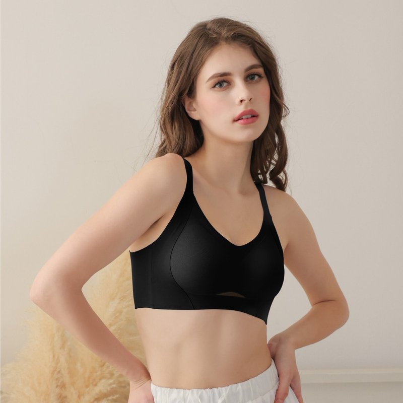 伊柔EVEROY 宽肩显瘦包覆无痕加大无钢圈M-2XL内衣 W032-63 黑 - 女士内衣裤 - 尼龙 黑色