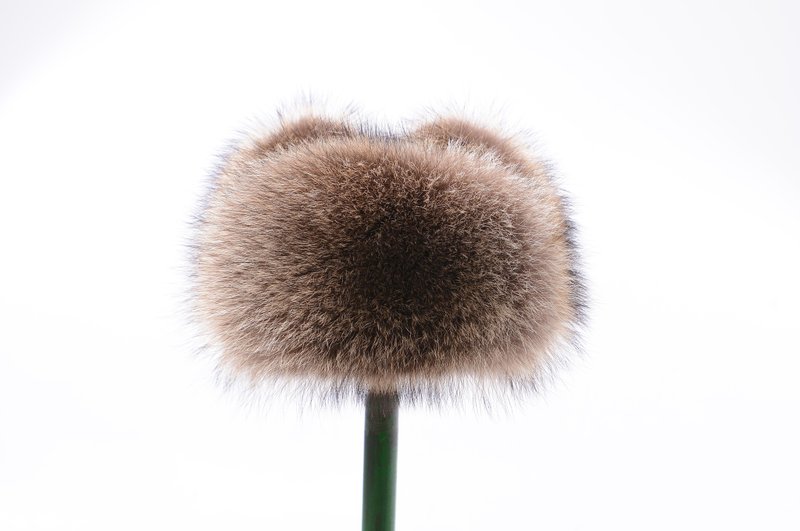 乌尚卡绒毛帽 浣熊毛皮帽 男女皆宜 真毛皮帽 俄罗斯飞行员帽 - 帽子 - 羊毛 咖啡色