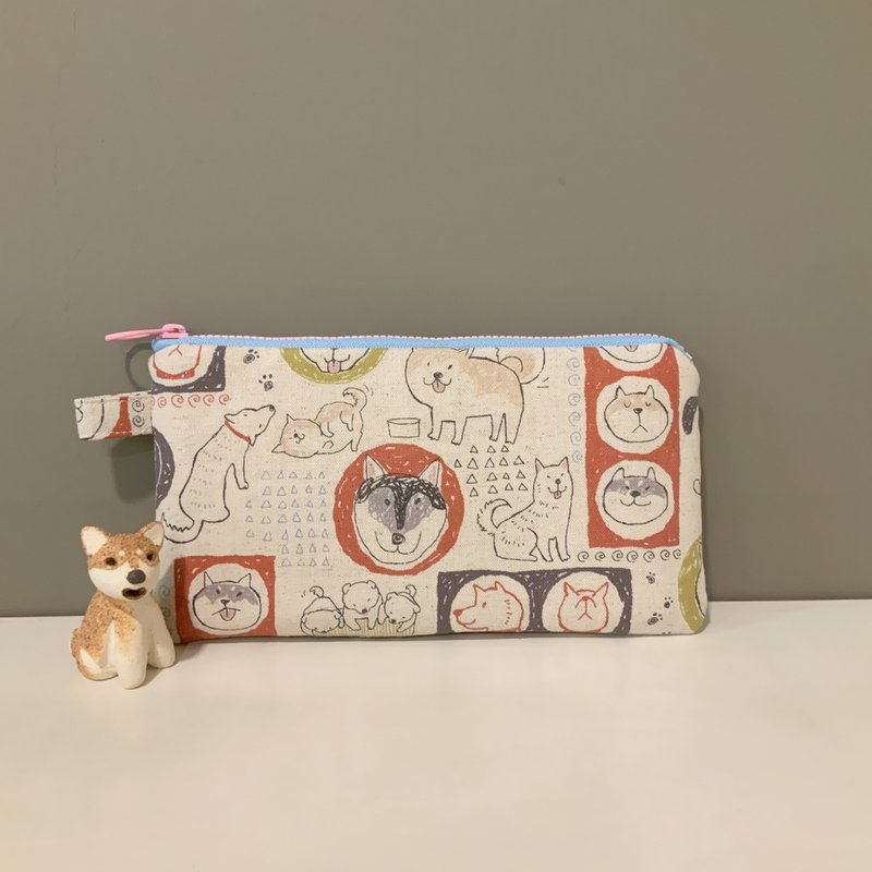 柴犬and哈士奇—铺棉钱包/笔袋/手机袋/收纳袋 - 铅笔盒/笔袋 - 棉．麻 