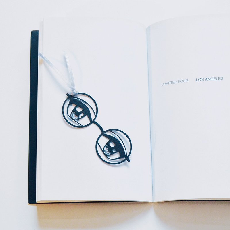 白目读书签-动漫读-瞳 进口纸镂空书签 交换礼物 造型 趣味 设计 - 书签 - 纸 黑色