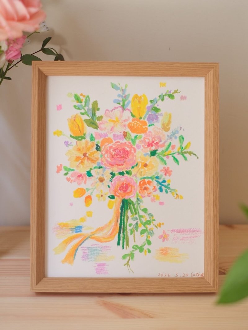 【把日子开成一束花】手绘花束画 - 画框/相框 - 纸 