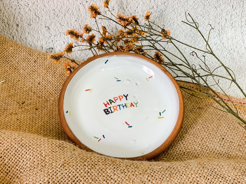 HAPPY  BIRTHDAY饰品盘 - 托盘/砧板 - 陶 