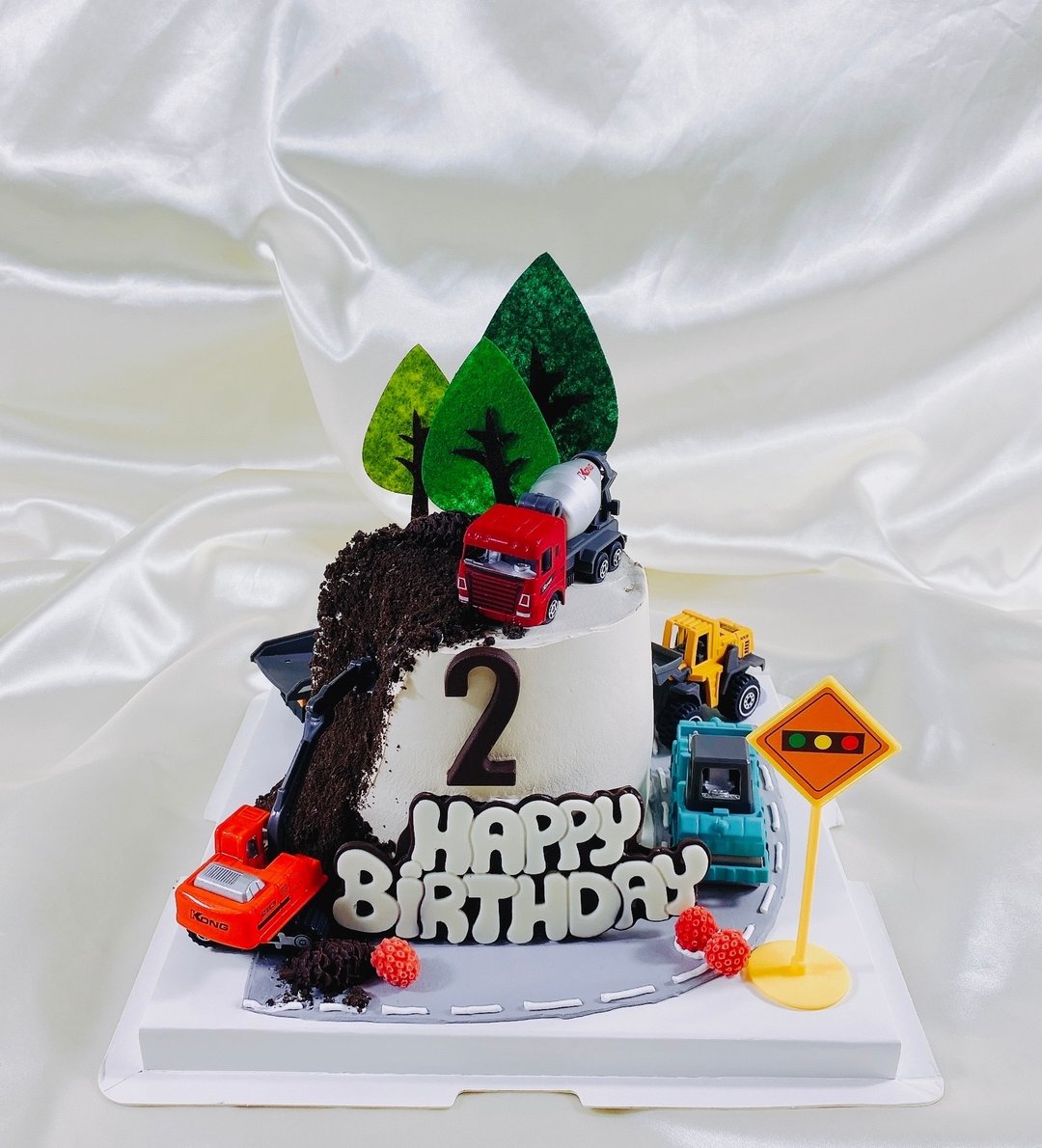 工程车队 生日蛋糕 定制化 蛋糕 甜点 弥月 宝宝 4 6 8寸面交 - 蛋糕/甜点 - 新鲜食材 咖啡色