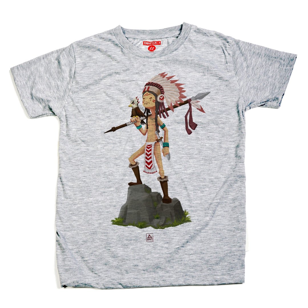 T-shirt，短袖，Chapter One，红印第安人，男女皆宜，棉混纺，柔软舒适。 - 男装上衣/T 恤 - 棉 白色