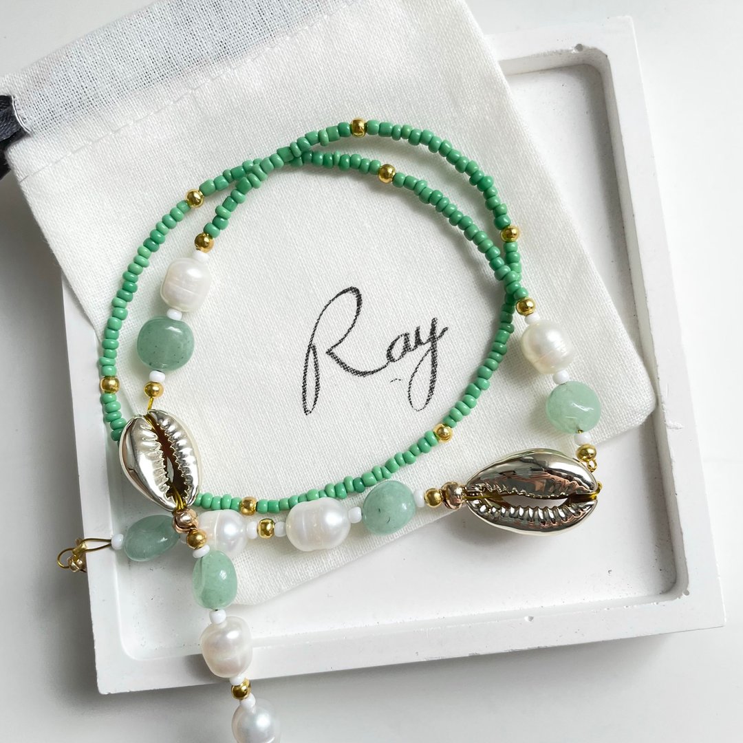 Jade bead Glasses and mask chain - 口罩繩, 口罩 鏈 - 墨镜 - 珍珠 绿色