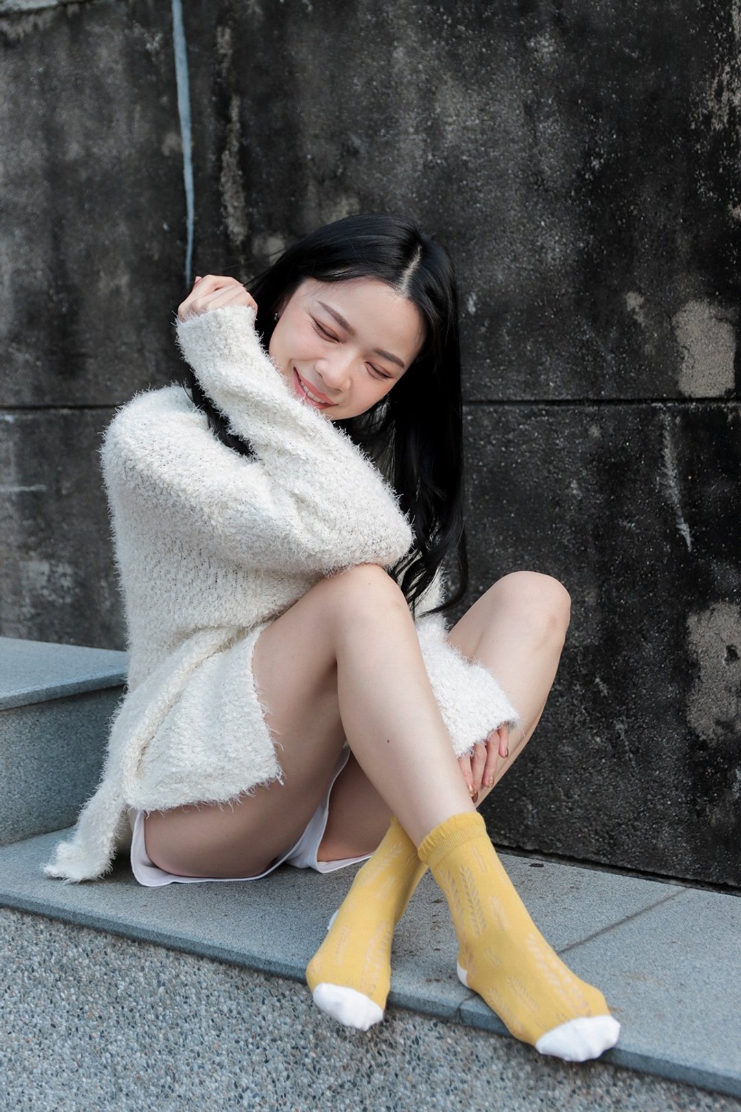 Unni秘密花园推推袜-棉袜 中筒袜 袜子 鞋履袜品 sock 女袜 靴下 - 袜子 - 棉 橘色