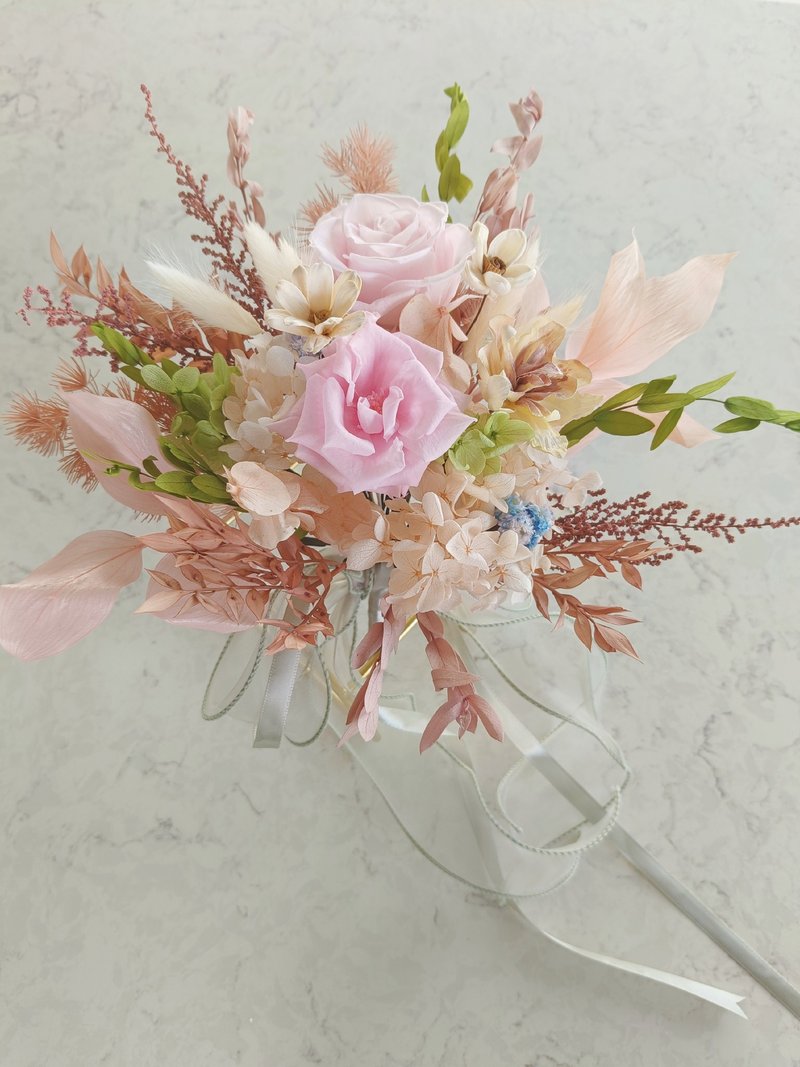 萝莎花儿 春季感粉嫩花儿 永生玫瑰 捧花 - 干燥花/捧花 - 植物．花 