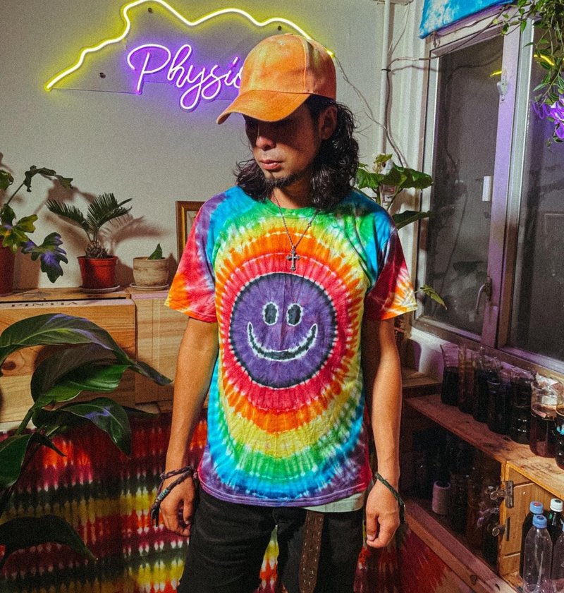 笑smile pattern tie dye tee shirt - 其他 - 棉．麻 多色