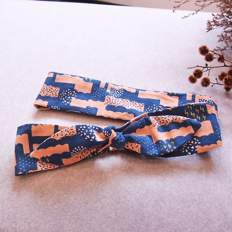 北欧季节 粉色雷雨 宽版发箍 蝴蝶结发箍 新娘发带 - 发饰 - 聚酯纤维 蓝色