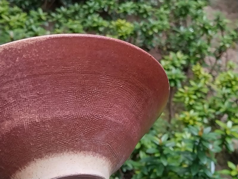 斗笠面碗 - 碗 - 陶 红色