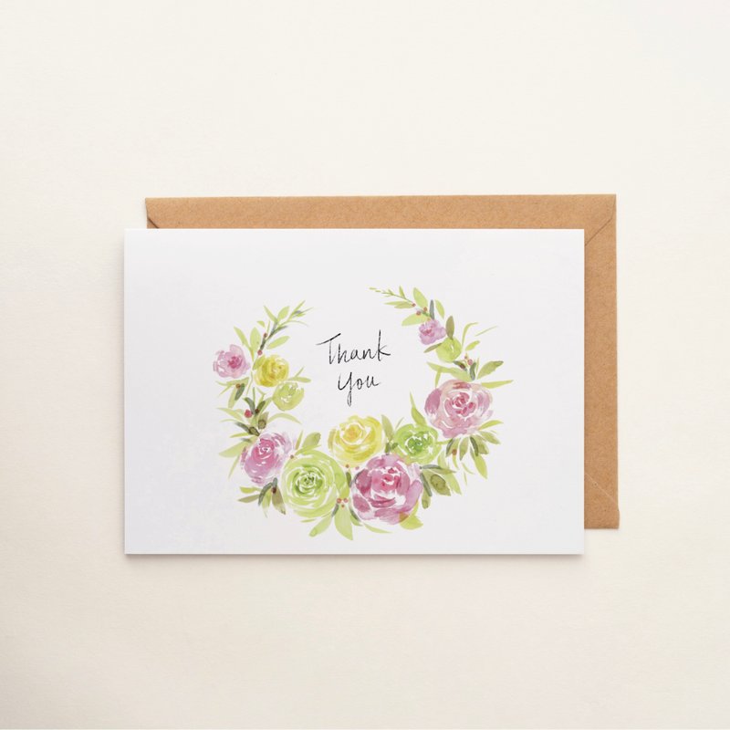 水彩花卉感谢卡 定制化卡片 生日贺卡 万用卡 礼品卡 小卡 祝福 - 卡片/明信片 - 纸 多色