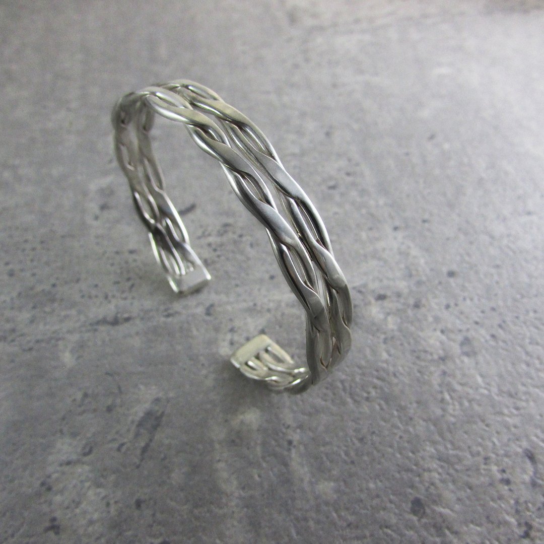 Rome b bangle_罗马b手环 | mittag 925纯银 限量 设计师手作 - 手链/手环 - 银 银色