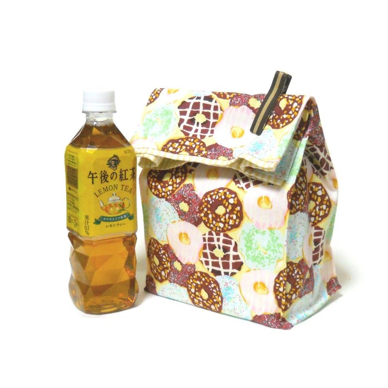 让人想吃甜甜圈的午餐袋 M 尺寸 附保冷袋与夹子 - 其他 - 棉．麻 黄色
