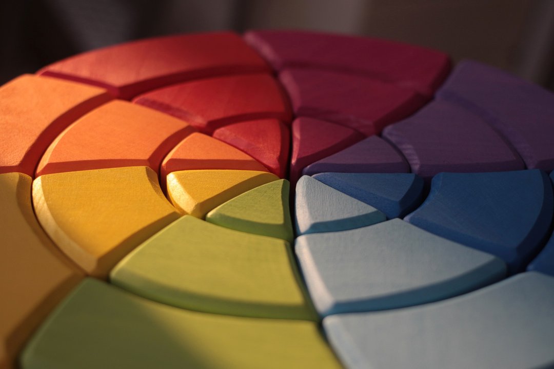 Goethe Circle Rainbow Building Blocks (solid wood, safe paint) Educational toy - 满月礼盒 - 木头 多色