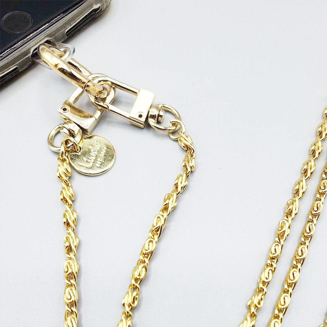 Gold-Plated Mobile Cross Body Chain Strap - 挂绳/吊绳 - 其他金属 金色