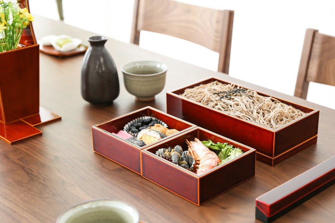 飞騨春庆 元田漆器 料理盒 - 便当盒/饭盒 - 木头 咖啡色