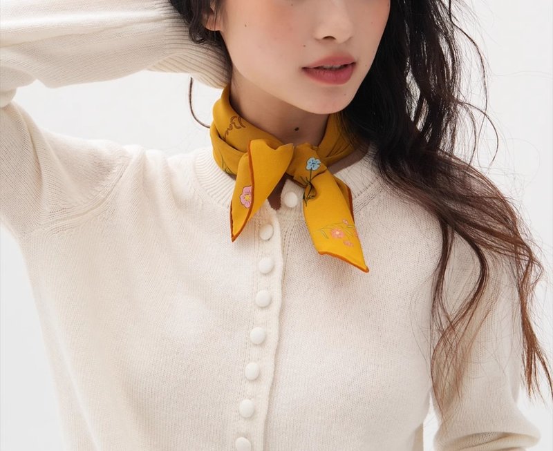 【多色后花园】法式复古/真丝丝巾/礼物 - 丝巾 - 丝．绢 多色