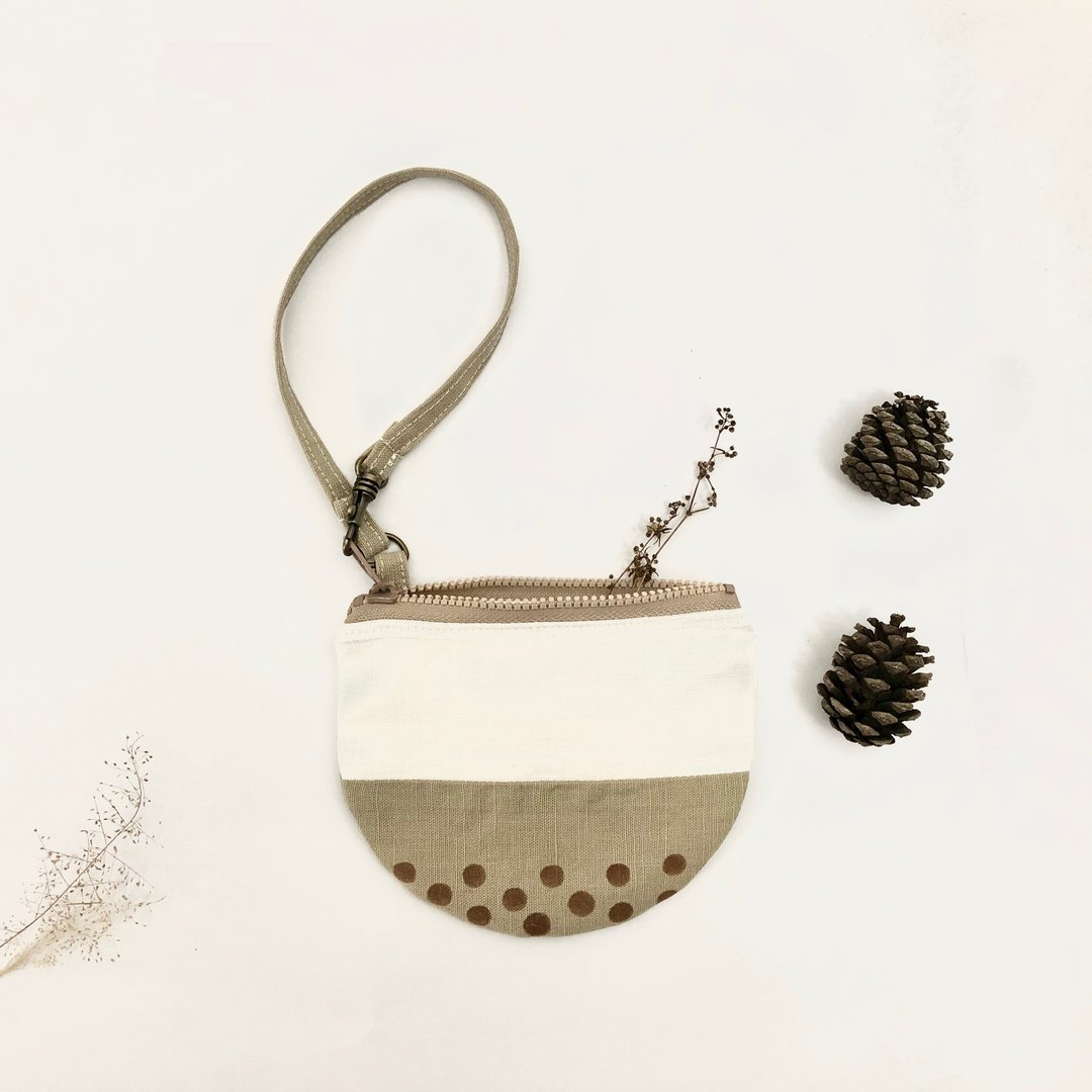 小零钱包-珍珠奶茶手挂月圆 - 零钱包 - 棉 多色