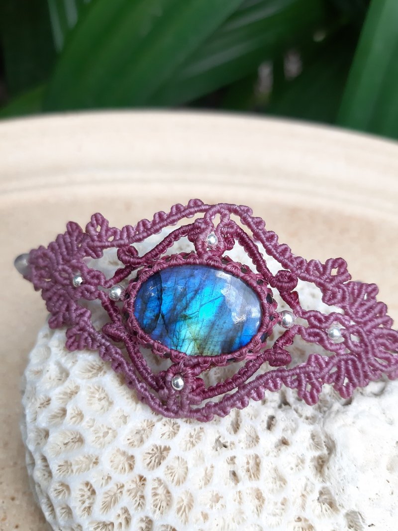 织途 - 拉长石编织手环 - 手链/手环 - 半宝石 紫色