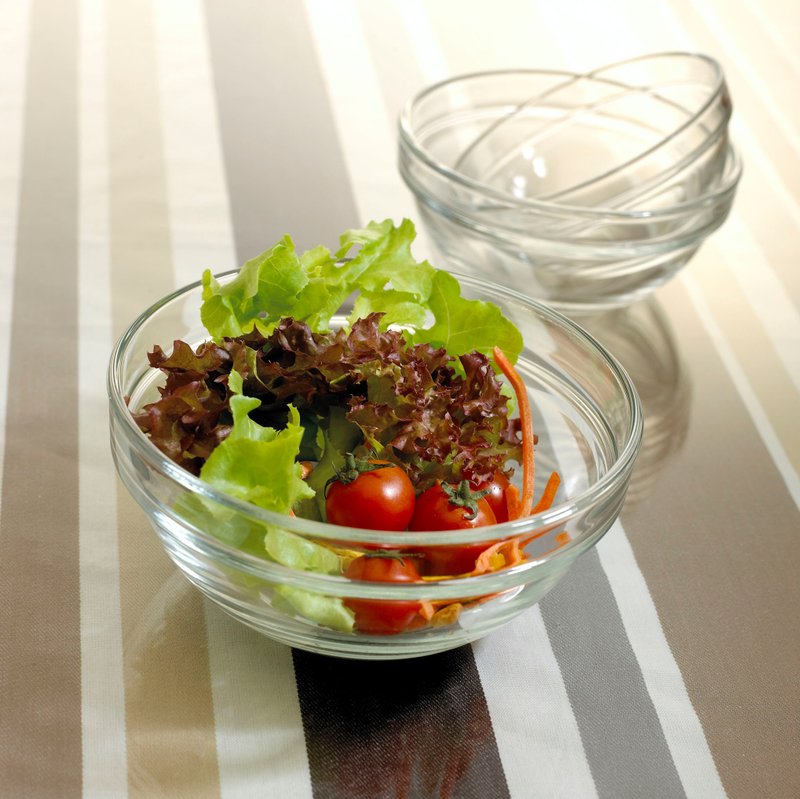 玻璃碗 3种尺寸 可重叠 - 碗 - 玻璃 白色