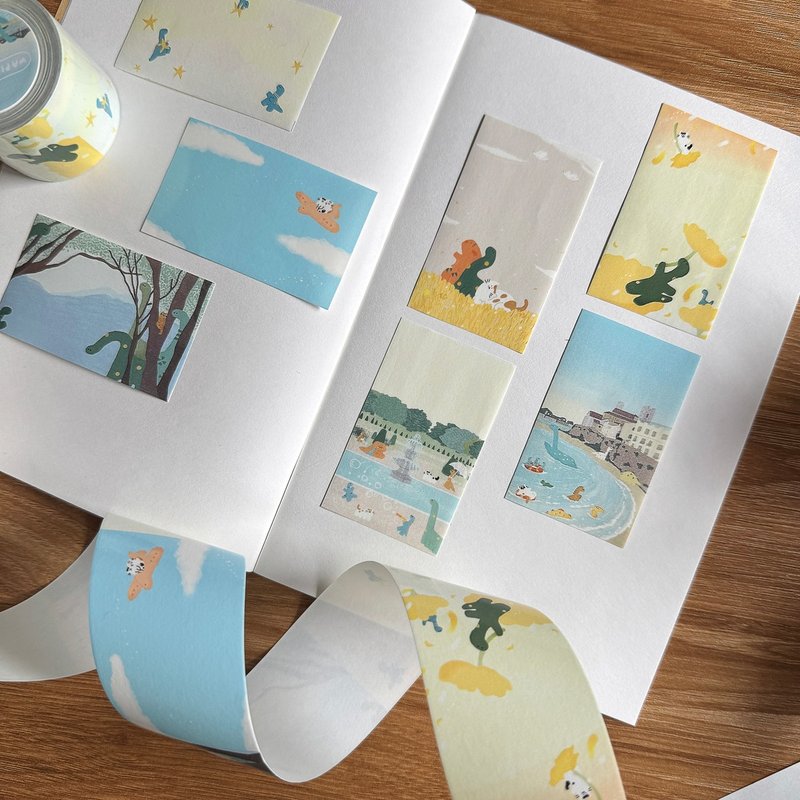 恐龙猫猫情境式 纸胶带 - 纸胶带 - 塑料 多色