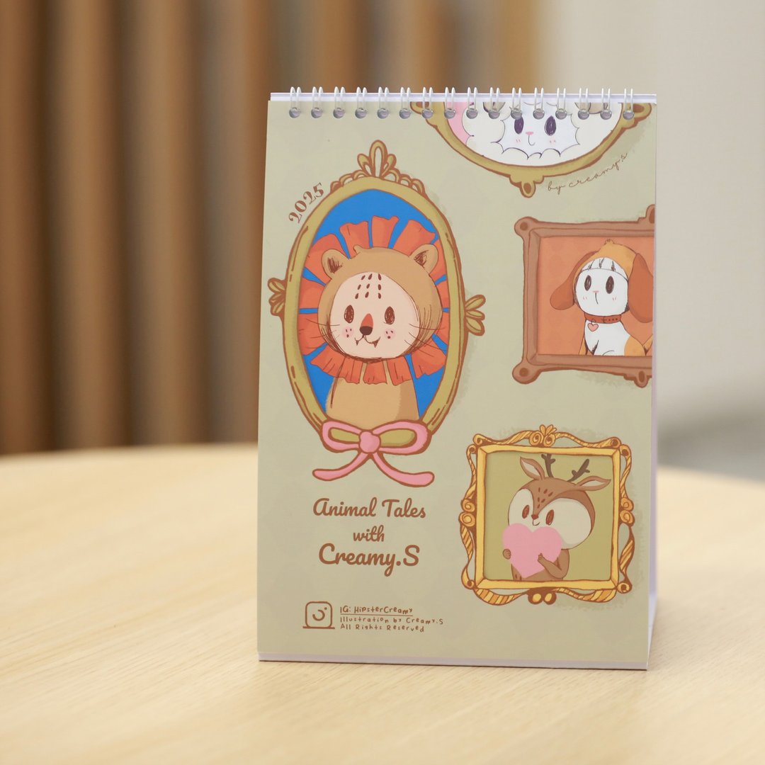 Animal Tales with Creamy.S 2025 - 插画月历 - 年历/台历 - 纸 咖啡色