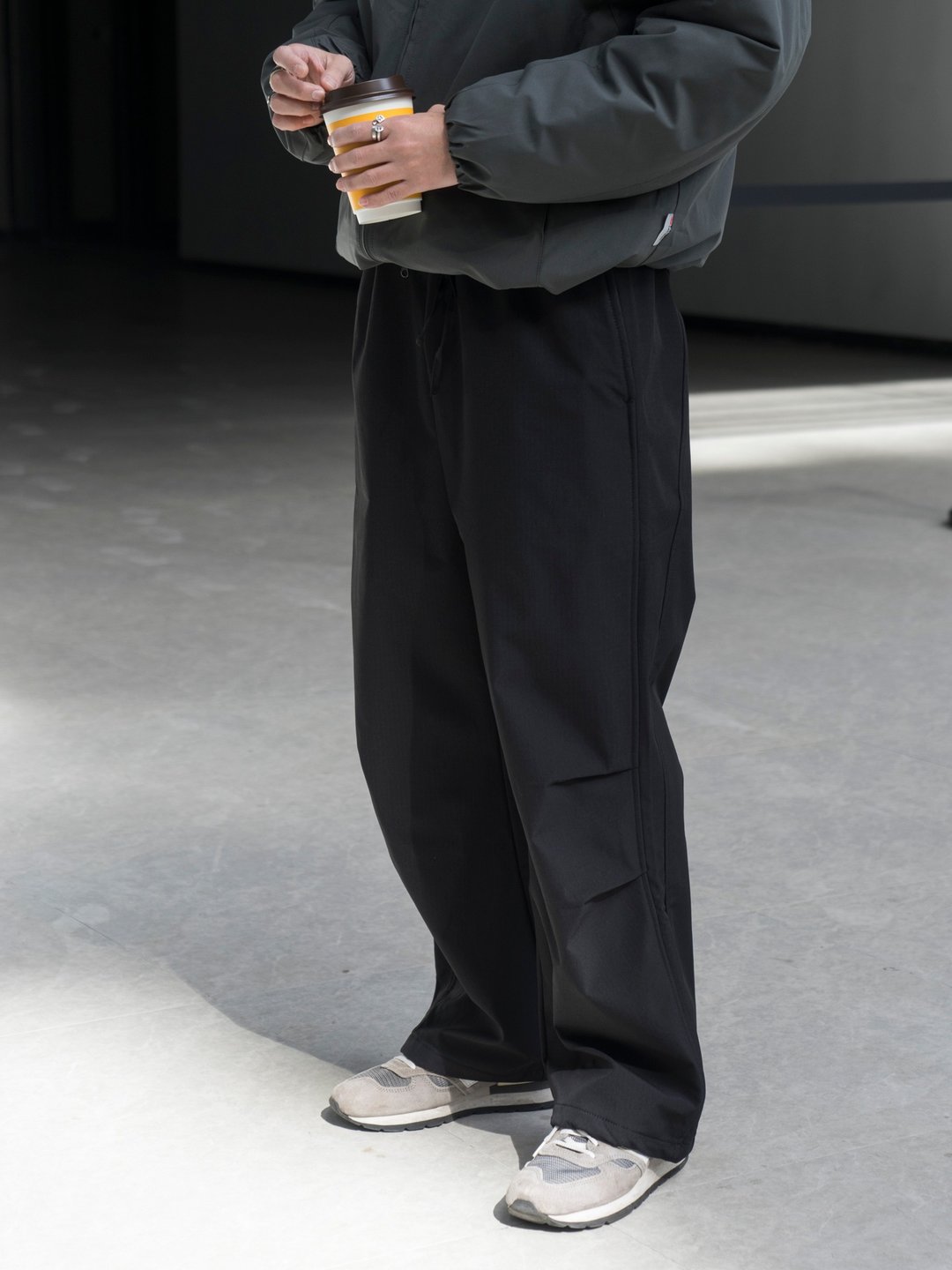 Pants 戶外防風保暖加絨軟殼長褲 山系防潑水寬鬆休閒百搭傘兵褲 - 男士长裤 - 棉 绿色