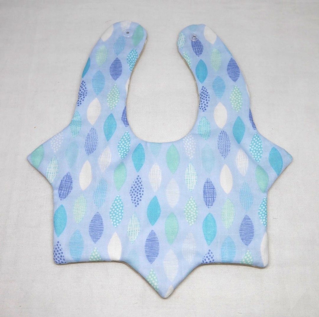 Japanese Handmade 8-layer-gauze Baby Bib - 围嘴/口水巾 - 棉 蓝色