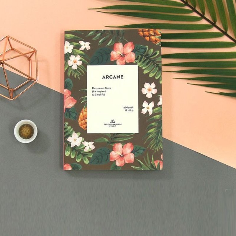 敲敲-韩国手帐年历-热带雨林周志(万年历)-03凤梨 pineapple,PLD65027 - 笔记本/手帐 - 纸 绿色