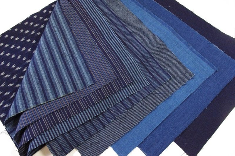 蓝染碎布优惠组 - 编织/刺绣/羊毛毡/裁缝 - 棉．麻 