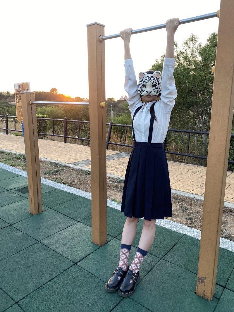 中学生制服吊带裙日本制 - 洋装/连衣裙 - 聚酯纤维 蓝色