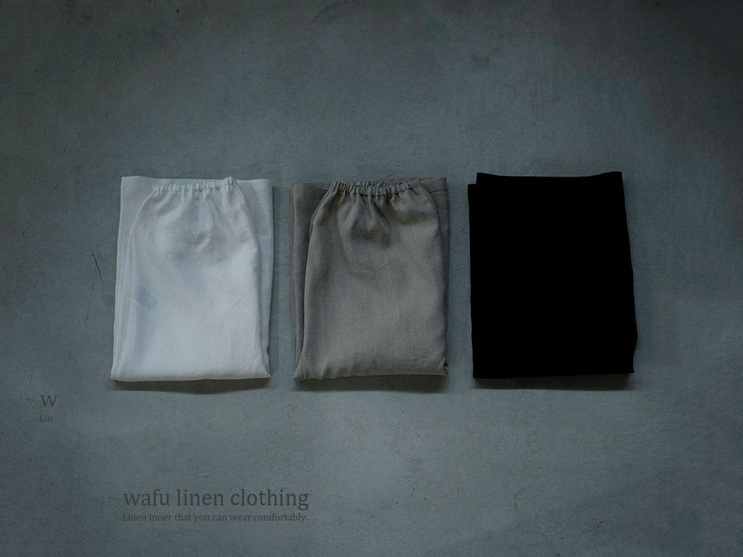 Knee-length --wafu --Shorts Lightweight Linen Petticoat-Pants / p003d - 女装长裤 - 棉．麻 白色